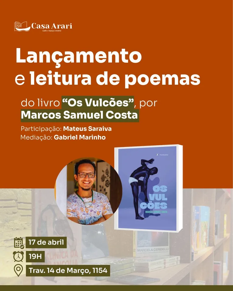 Escritor marajoara encerra tetralogia poética com lançamento de "Os vulcões" 