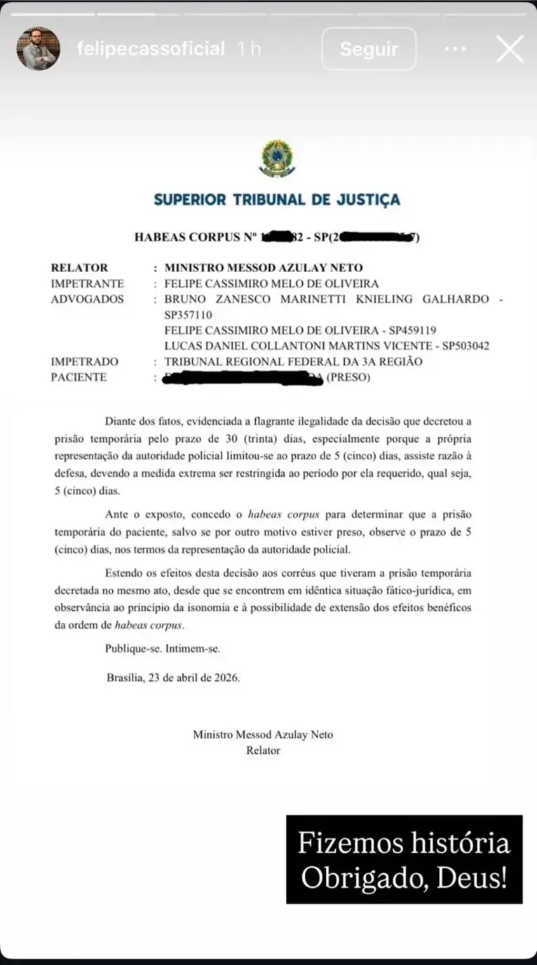 Decisão que pode colocar MC Ryan, dono da Choquei e Poze do Rodo nas ruas foi divulgada nesta quinta, 23