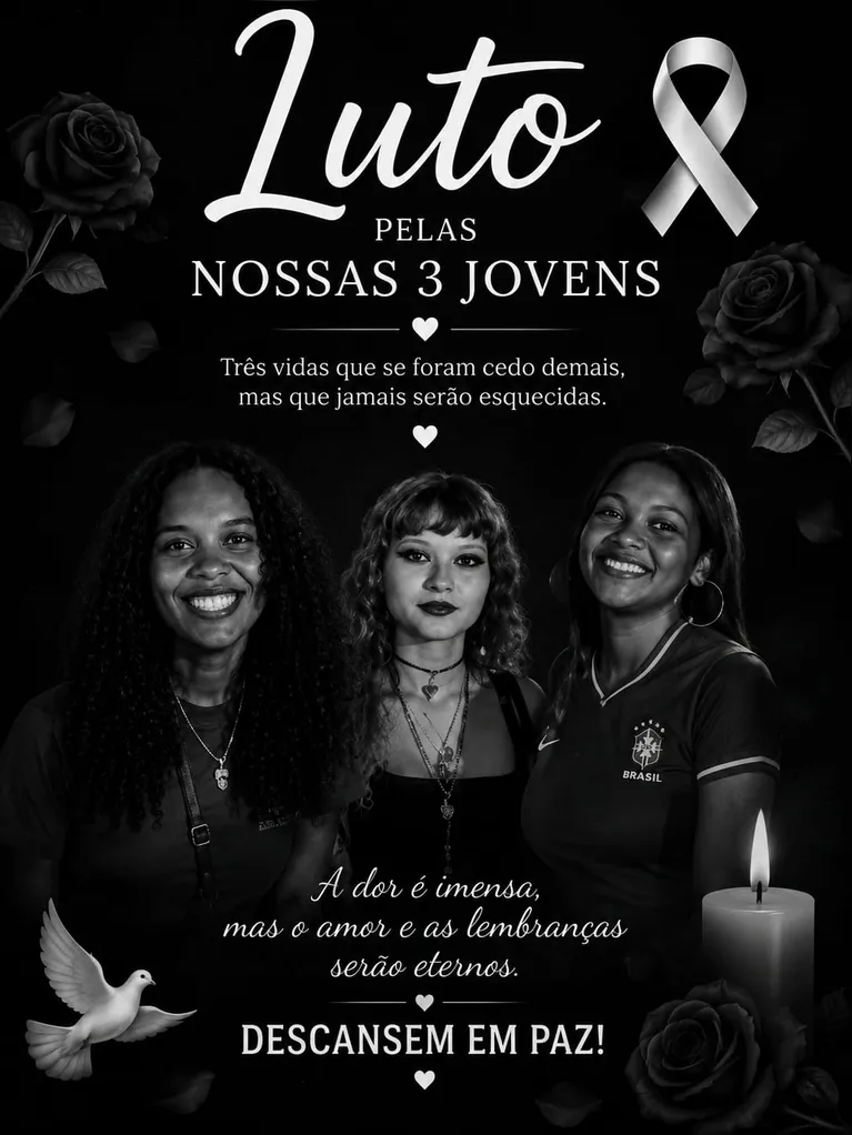 Homenagem às jovens vítimas do acidente