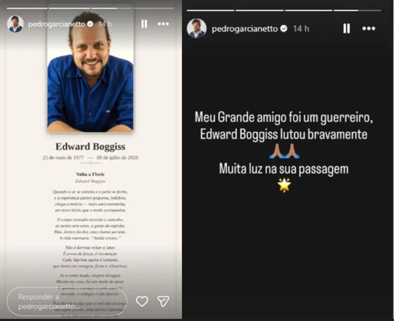 Ator Edward Boggiss, de Sandy e Junior, morre aos 49 anos