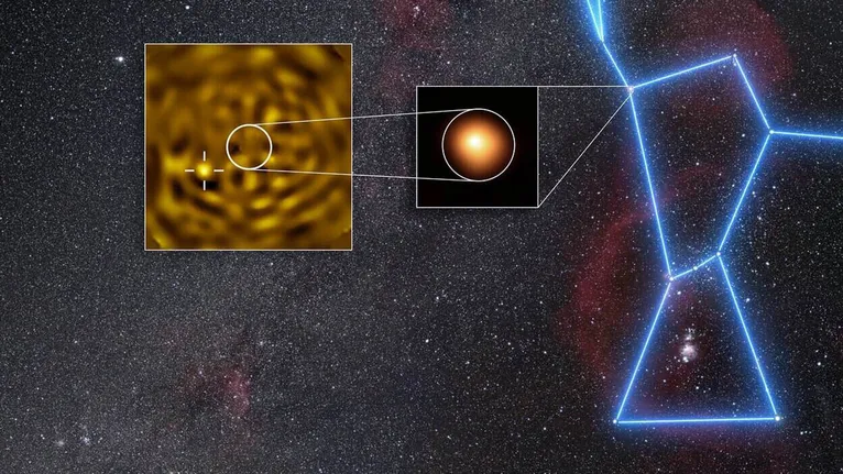 Astrônomos registraram a imagem mais nítida de Betelgeuse B, a estrela que pode estar orbitando a gigante de Órion. – Imagem