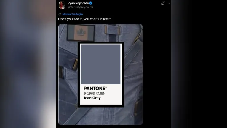 O tom de cinza do traje se chamava "Jean Grey"