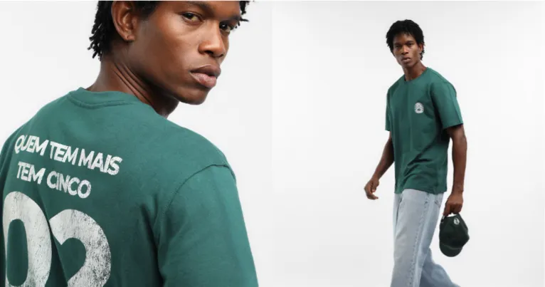 As camisetas da Riachuelo apostam em um visual discreto e versátil, oferecendo uma alternativa elegante para quem deseja demonstrar apoio ao Brasil sem abrir mão da simplicidade no dia a dia.