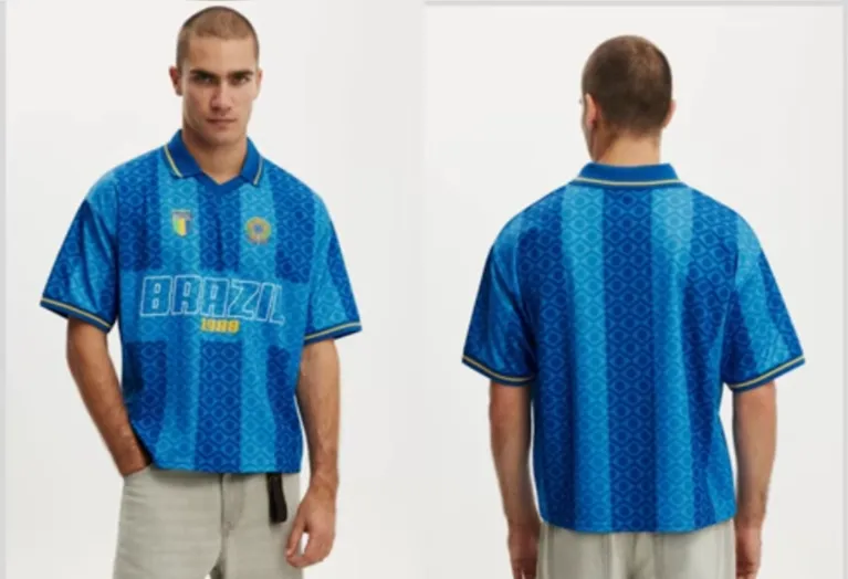 O cropped em algodão combina conforto e leveza com um visual descontraído, sendo uma opção versátil para quem quer entrar no clima da torcida brasileira com estilo.