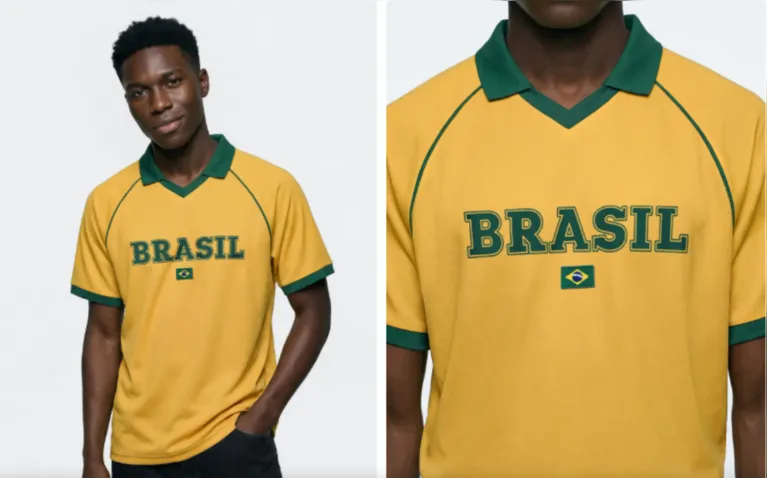 Conhecida pelo estilo básico e versátil, a Hering oferece camisetas em tons de verde e amarelo que permitem entrar no clima da torcida brasileira de forma discreta e elegante.
