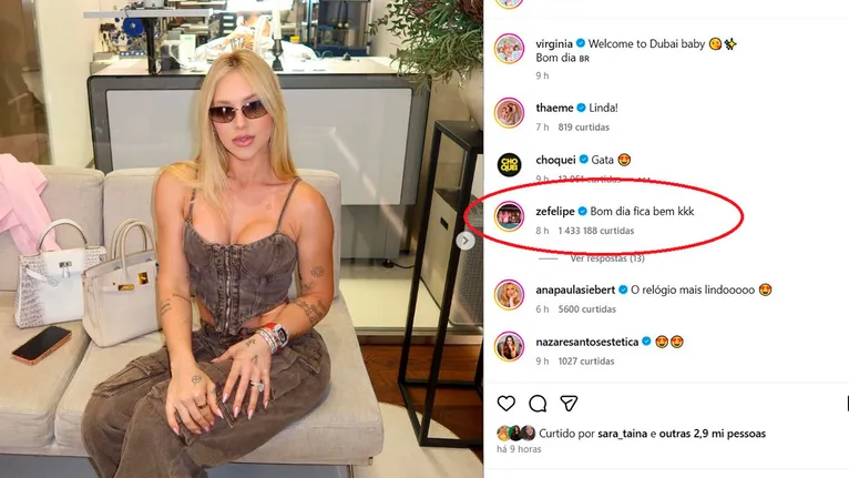 Virginia Fonseca posa em Dubai após anunciar fim de namoro; publicação recebeu comentário irônico do ex-marido.