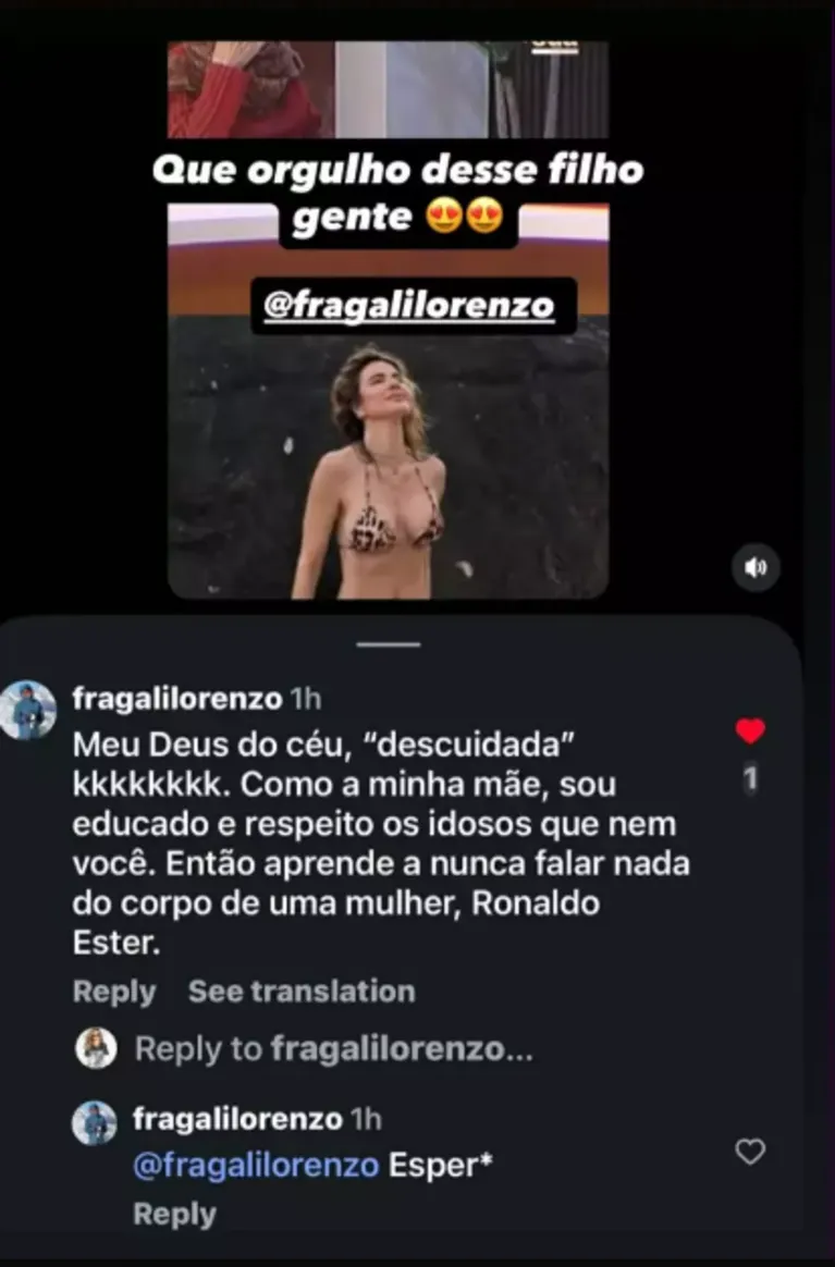 "Nunca fale do corpo de uma mulher", diz filho de Luciana Gimenez