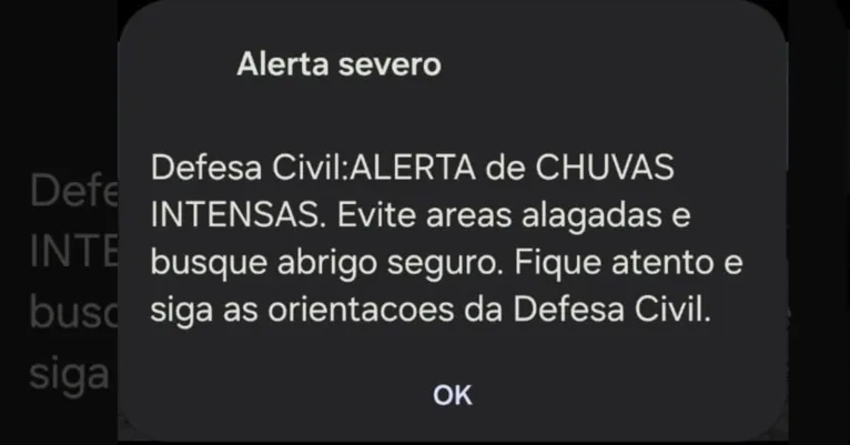 Defesa Civil emite alerta para chuvas intensas nesta terça-feira (05)