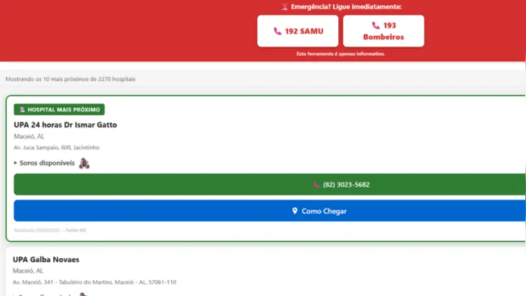 Site foi criado para ajudar no atendimento rápido em ocorrências com animais peçonhentos, indicando hospitais com soro antiveneno mais próximos do usuário.