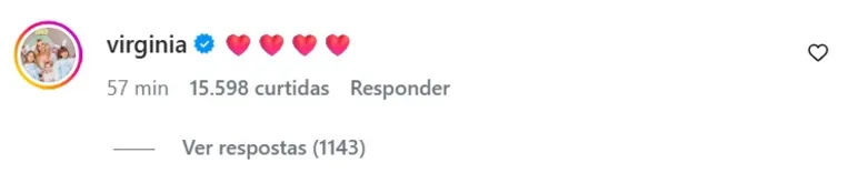 Virginia comenta foto de Vini Jr. após rumores de reconciliação