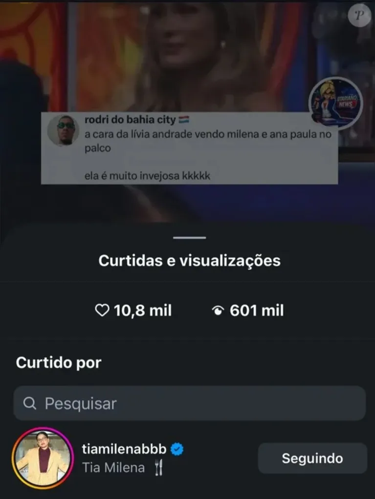 Lívia Andrade faz caras e bocas e detona Milena após Domingão