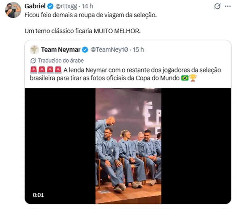 Roupa da Seleção para a Copa vira meme nas redes e divide opiniões