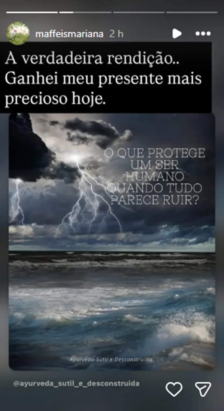 Publicação na rede social de Mariana.