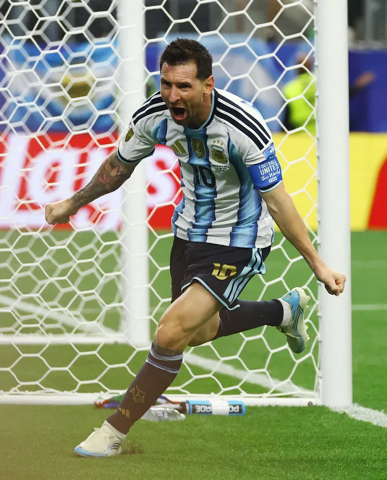 Soccer Football - FIFA World Cup 2026 - Group J - Argentina v Austria - Dallas Stadium, Arlington, Texas, U.S. - June 22, 2026 Argentina's Lionel Messi celebrates scoring their second goal REUTERS/Kai Pfaffenbach