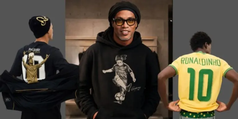 Desenvolvida em parceria com Ronaldinho Gaúcho, a coleção da Renner mistura referências ao futebol brasileiro, estilo urbano e nostalgia dos anos dourados da Seleção.