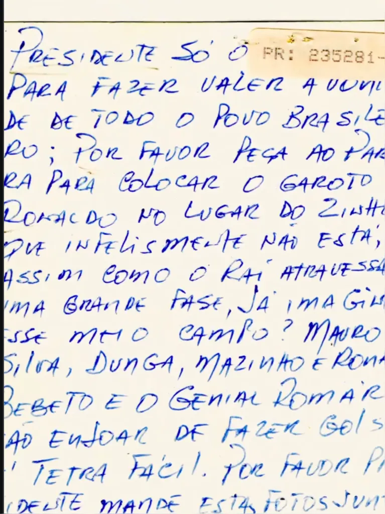 Carta de Paraense pediu a intervenção do presidente na escalação da seleção brasileira