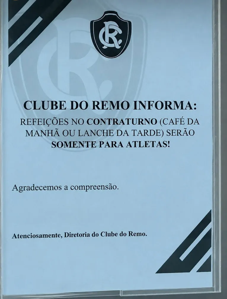 Comunicado sobre refeições no Remo gera repercussão e clube nega corte