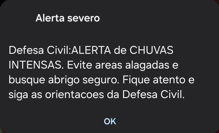 Defesa Civil emite alerta severo de chuvas intensas nesta sexta-feira (08)