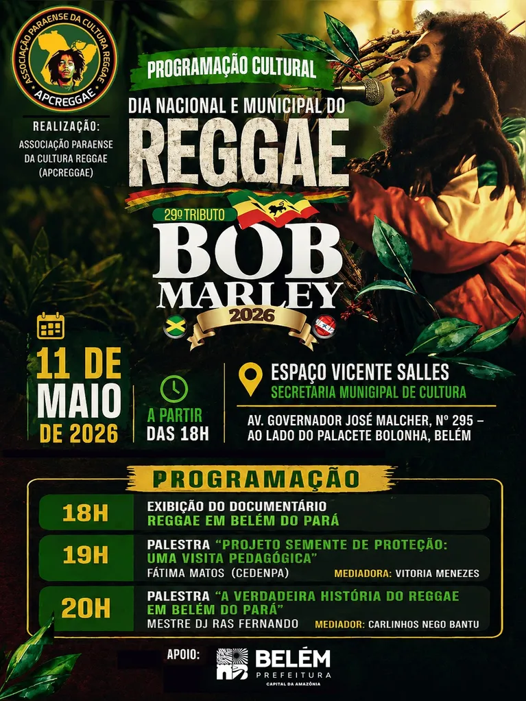 Belém celebra o Dia do Reggae com 29º tributo a Bob Marley 
