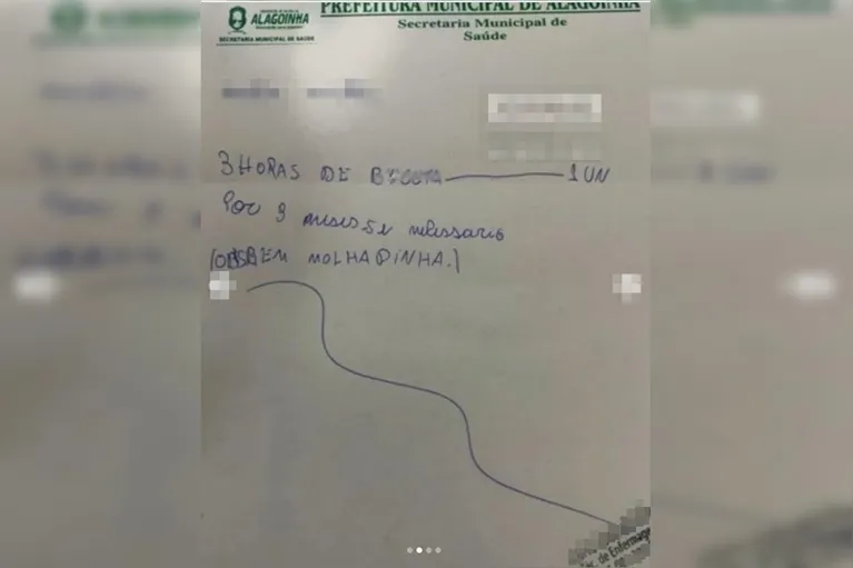 "3h de bucet*": receita médica com palavrão é investigada em Pernambuco