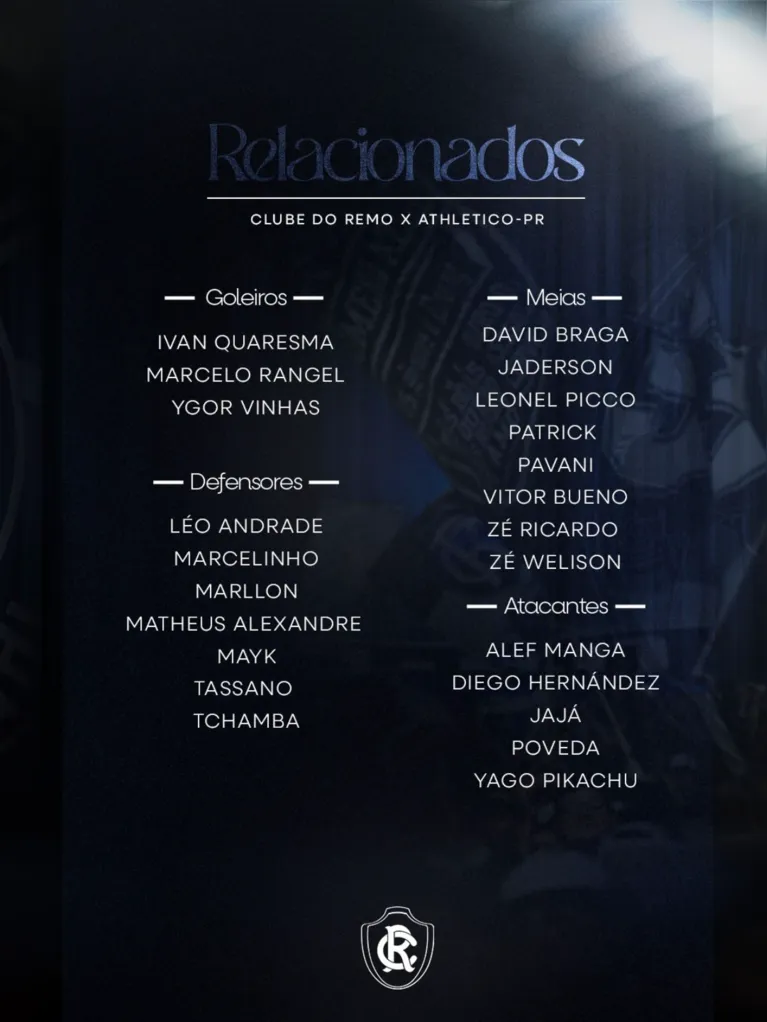 Remo divulga relacionados em último treino para duelo com Athletico-PR