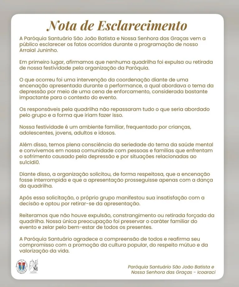 Vídeo: dançarinos de quadrilha acusam padre de preconceito em Belém