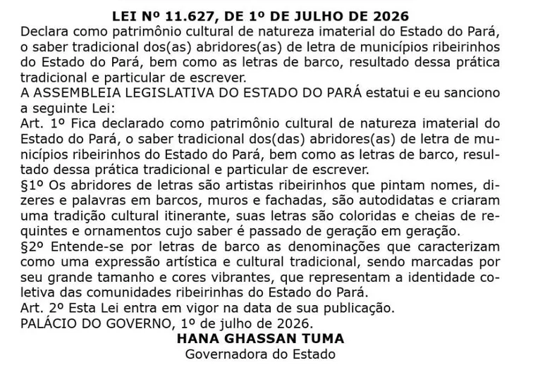 Abridores de letras são reconhecidos como patrimônio cultural no Pará