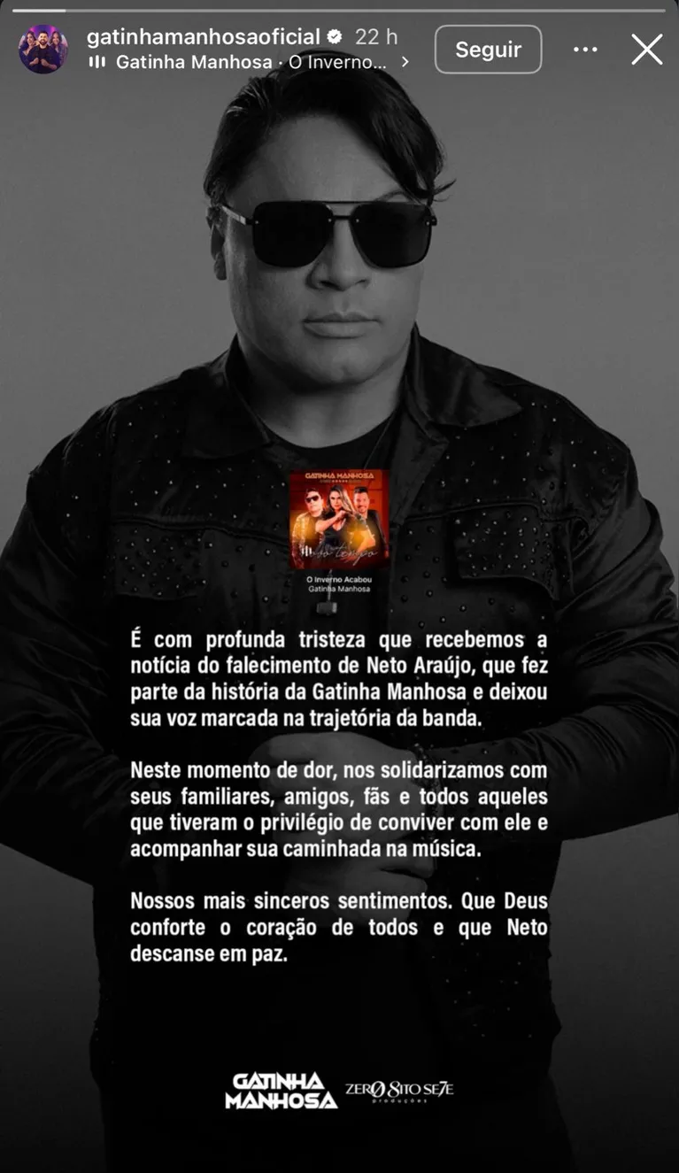 Cantor Neto Araújo, ex-Cavaleiros do Forró, é velado por familiares e amigos