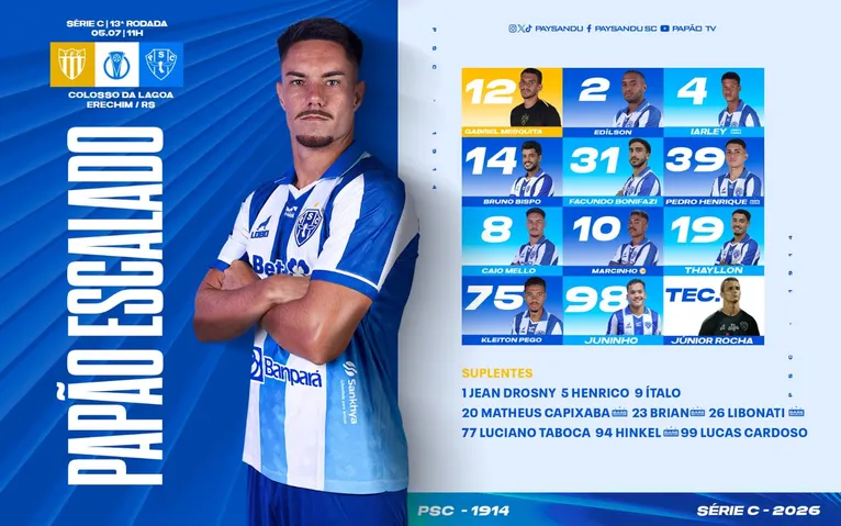 Ypiranga 0 x 0 Paysandu: acompanhe todos os lances ao vivo