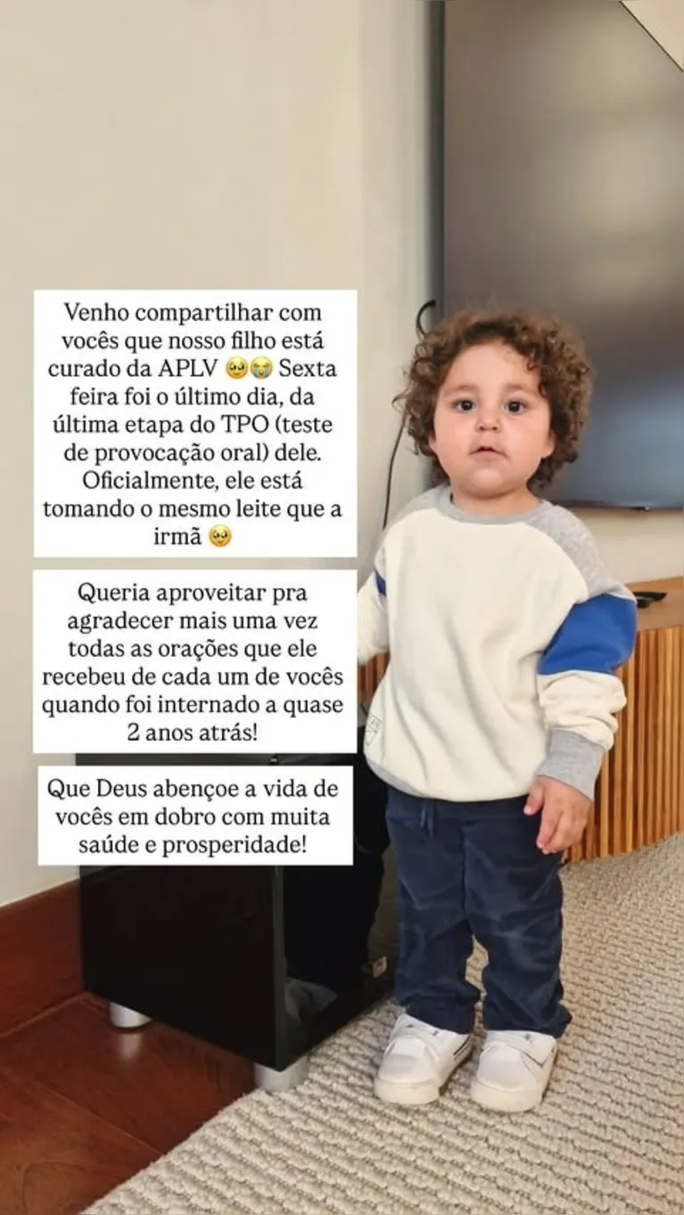 Com o resultado positivo, o menino passou a ter autorização para consumir leite normalmente