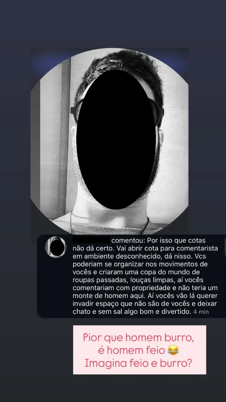 A comentarista rebateu as críticas do usuário