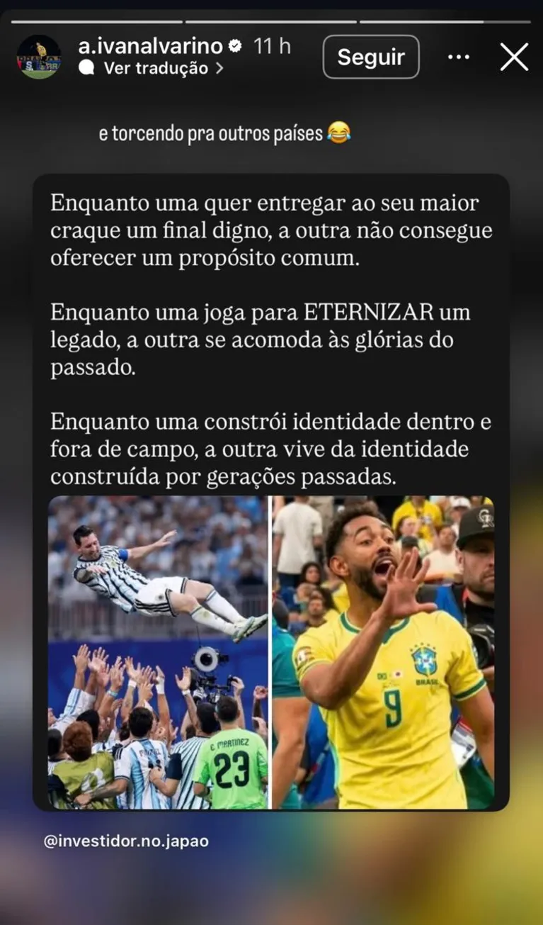 Ex jogador do Clube do Remo debocha da seleção brasileira nas redes sociais