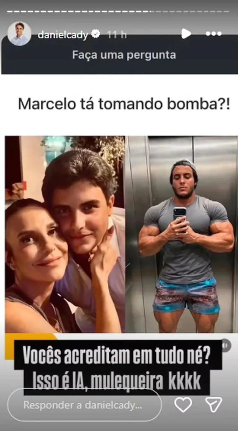 Em seu storie, ele bricou com o uso de IA