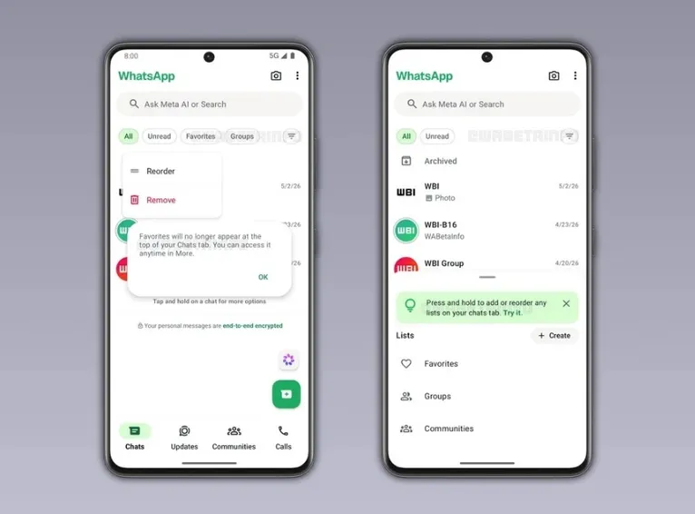 Com a novidade, o usuário poderá escolher quais categorias ficarão visíveis na interface principal e quais serão mantidas no menu secundário.