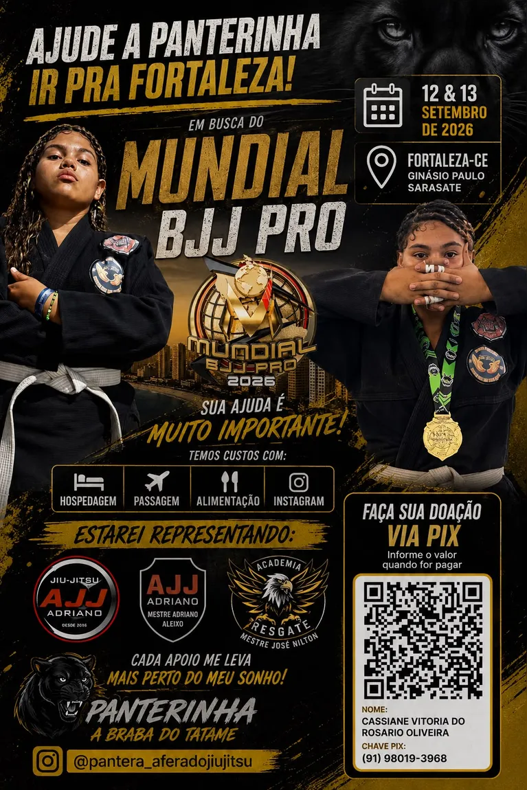 Paraense Panterinha mira pódio no Mundial de Jiu-Jítsu