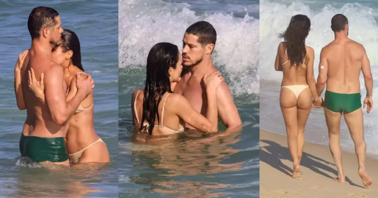 VEJA FOTOS: José Loreto troca beijos com namorada em praia no Rio