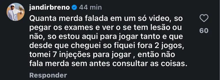 Remo: Jajá reclama de críticas sobre lesão e revela injeções para jogar