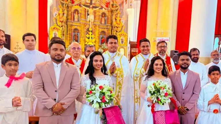 O casamento aconteceu no dia 30 de julho na Igreja Metropolitana, no distrito de Kottayam, em Kerala, no sul da Índia