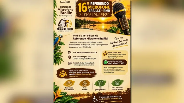Evento acontece nos dias 27 e 28 de novembro, na Câmara Municipal, com o tema “Inclusão, Acessibilidade e Protagonismo na Amazônia”