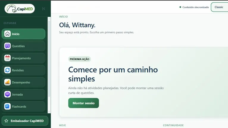 O Site tem uma interface intuitiva com nevegação simplificada.