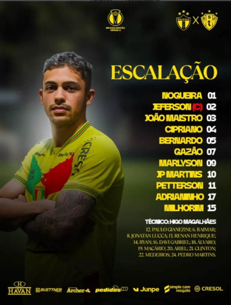 Jogo suspenso: Brusque 0 x 1 Paysandu