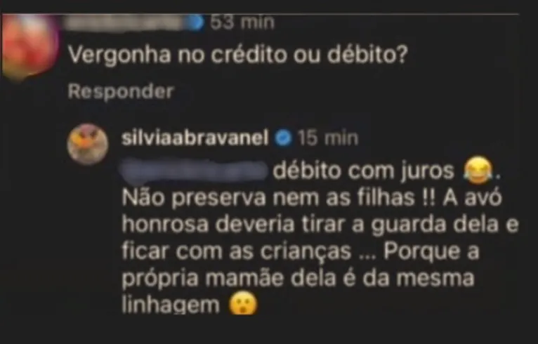 Silvia Abravanel diz que Virginia deveria perder a guarda dos filhos