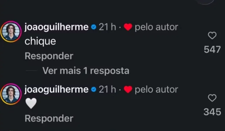 João Guilherme elogia ex-cunhada, irmã de Bruna Marquezine: "Chique"