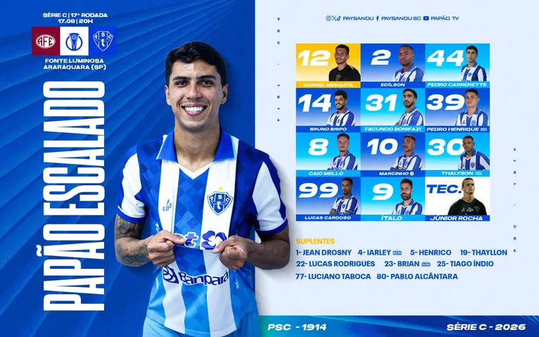 Acompanhe ao vivo: Ferroviária-SP 1 x 0 Paysandu