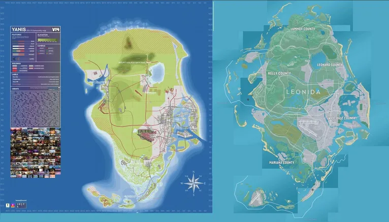 Suposto mapa de GTA VI