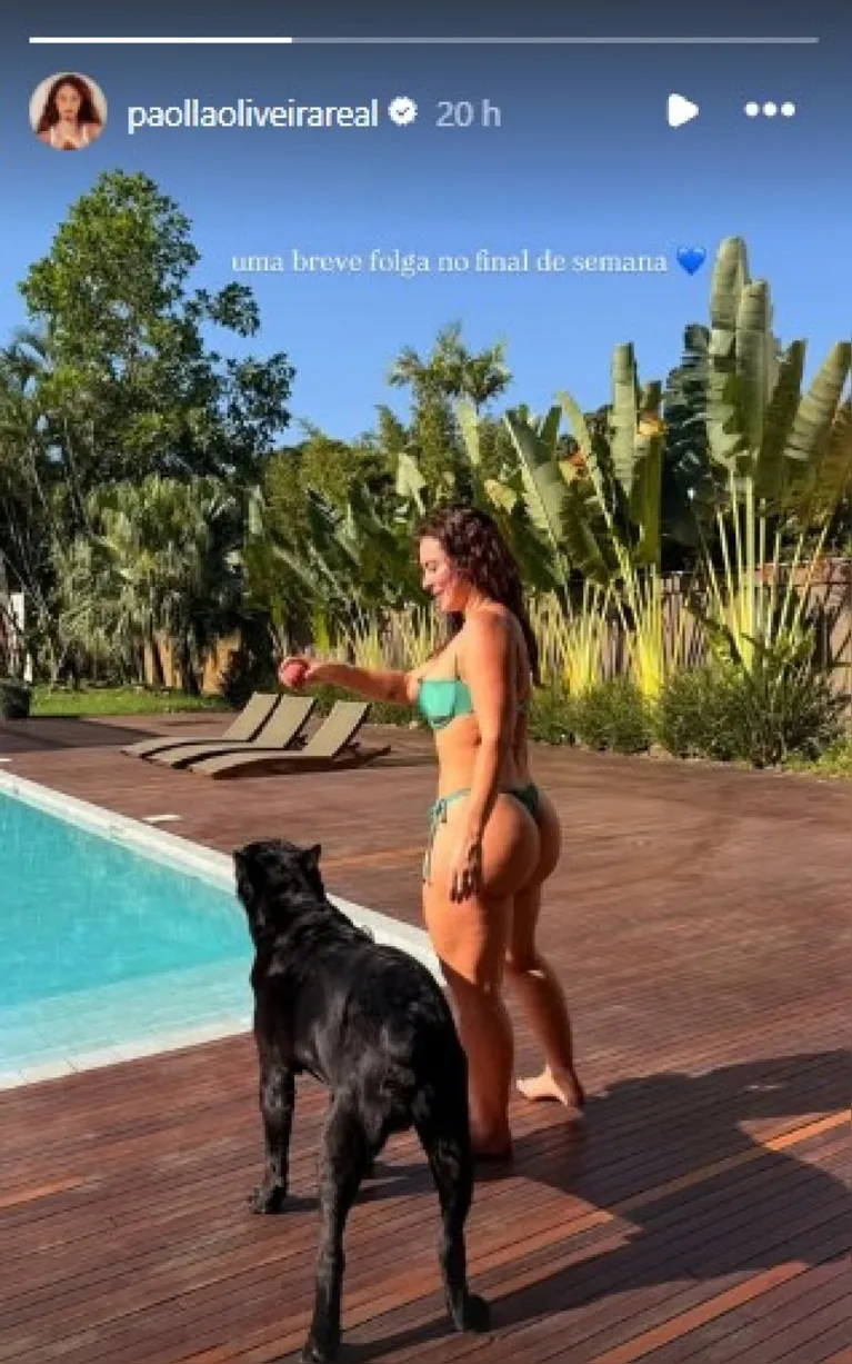 Paolla Oliveira chama atenção ao compartilhar fotos durante banho