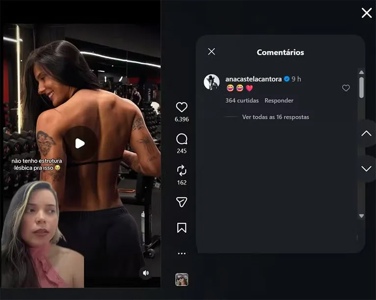 Ana Castela reage a cantada de fã após mostrar evolução na academia