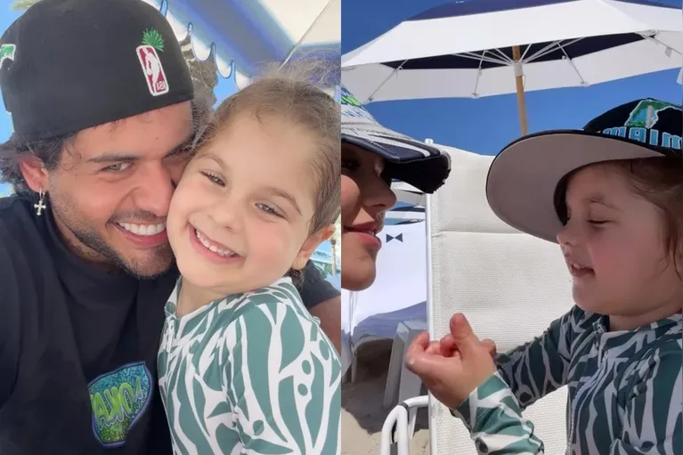 VÍDEO: Virginia vai à praia com Zé Felipe após término com Vini Jr