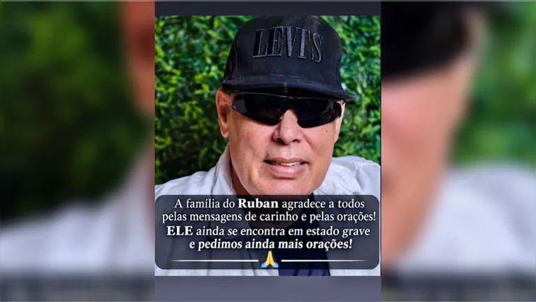 Ícone dos anos 80, cantor Ruban está internado em estado grave