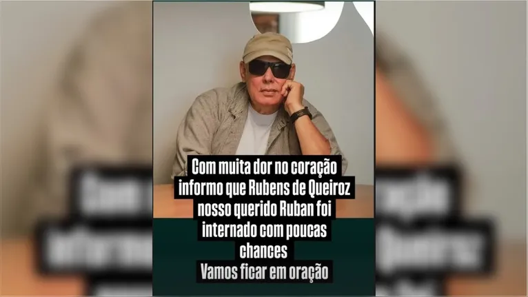 Ícone dos anos 80, cantor Ruban está internado em estado grave